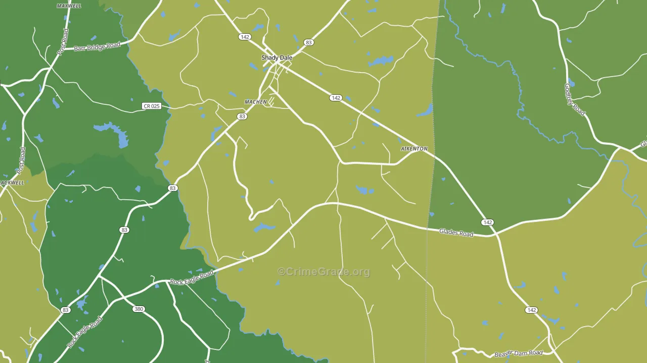 Machen, GA Map of Drug-Related Crime Rates