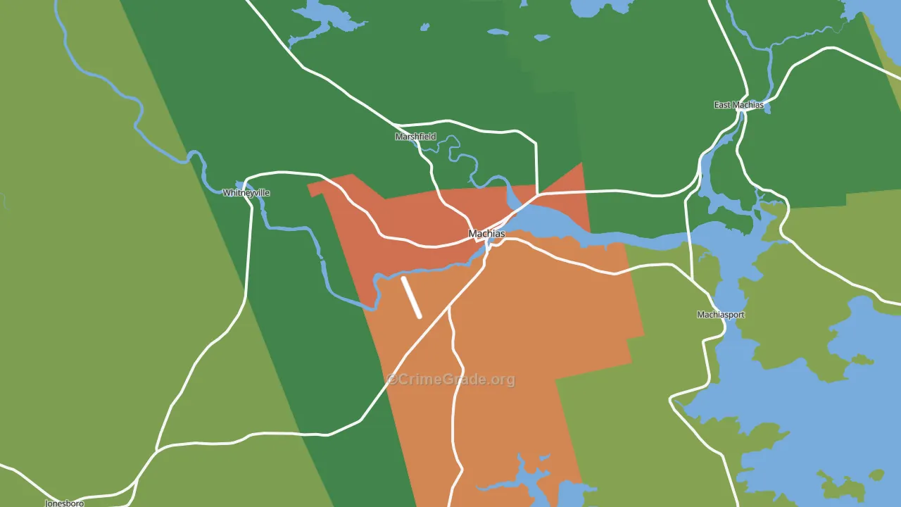 Machias, ME Map of Drug-Related Crime Rates