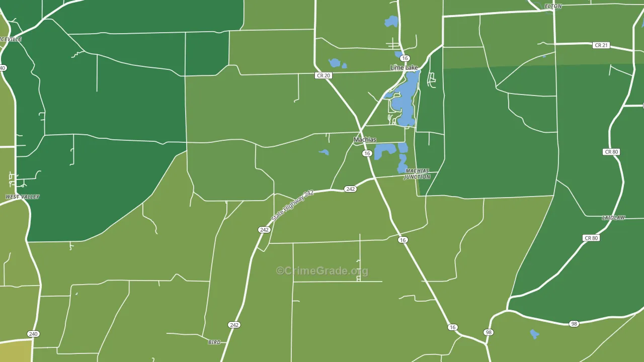 Machias, NY Map of Drug-Related Crime Rates