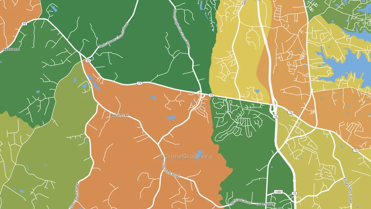 Machpelah, NC Map of Drug-Related Crime Rates
