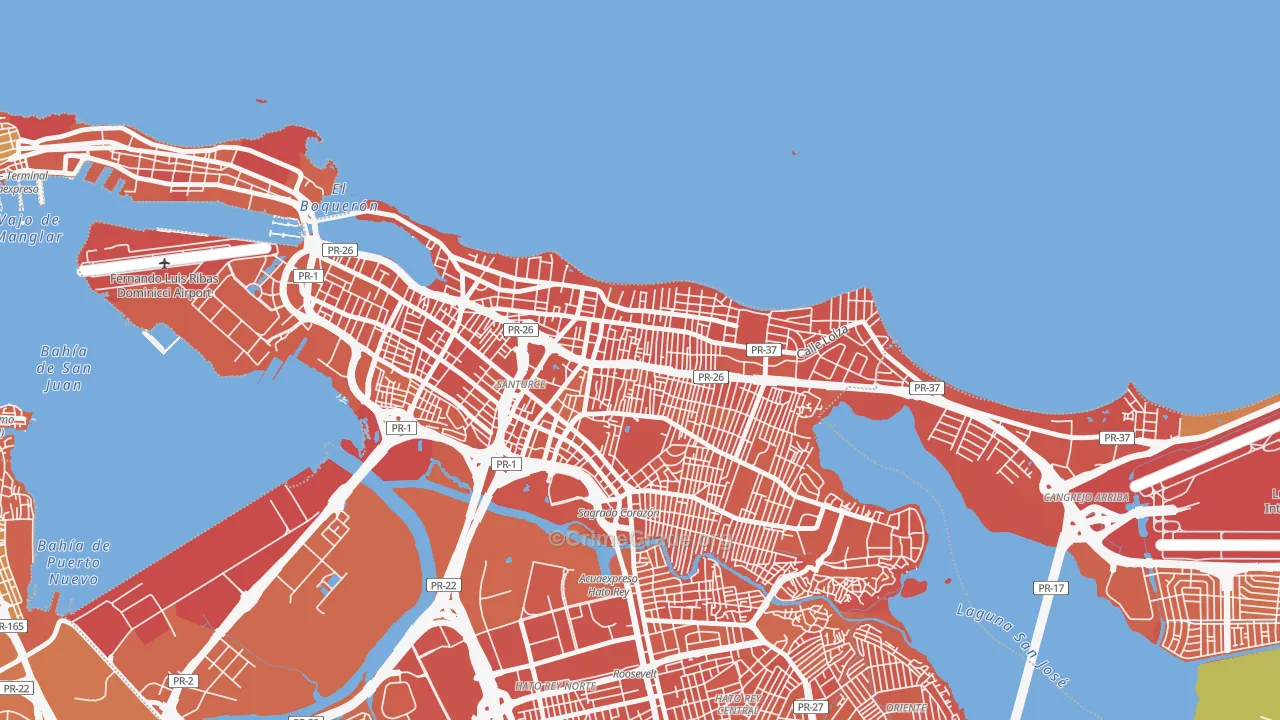 Machuchal, San Juan, PR Map of Drug-Related Crime Rates