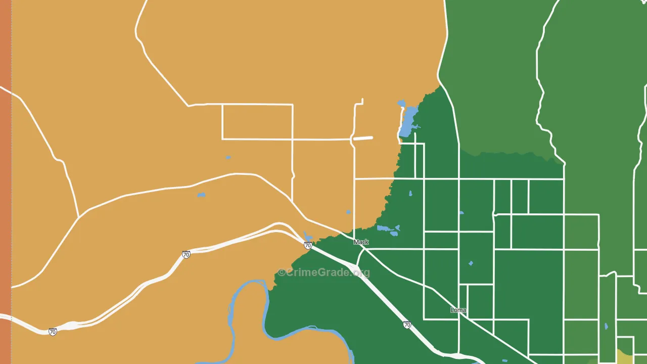 Mack, CO Map of Drug-Related Crime Rates