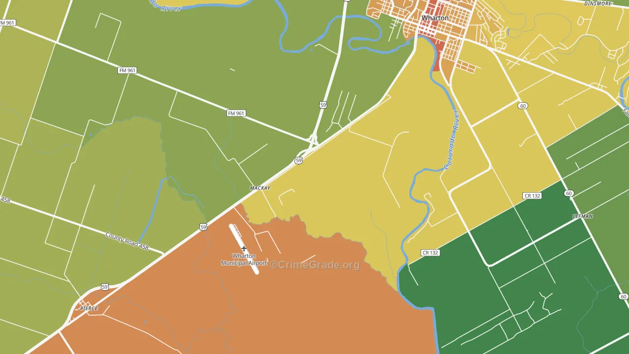 Mackay, TX Map of Drug-Related Crime Rates