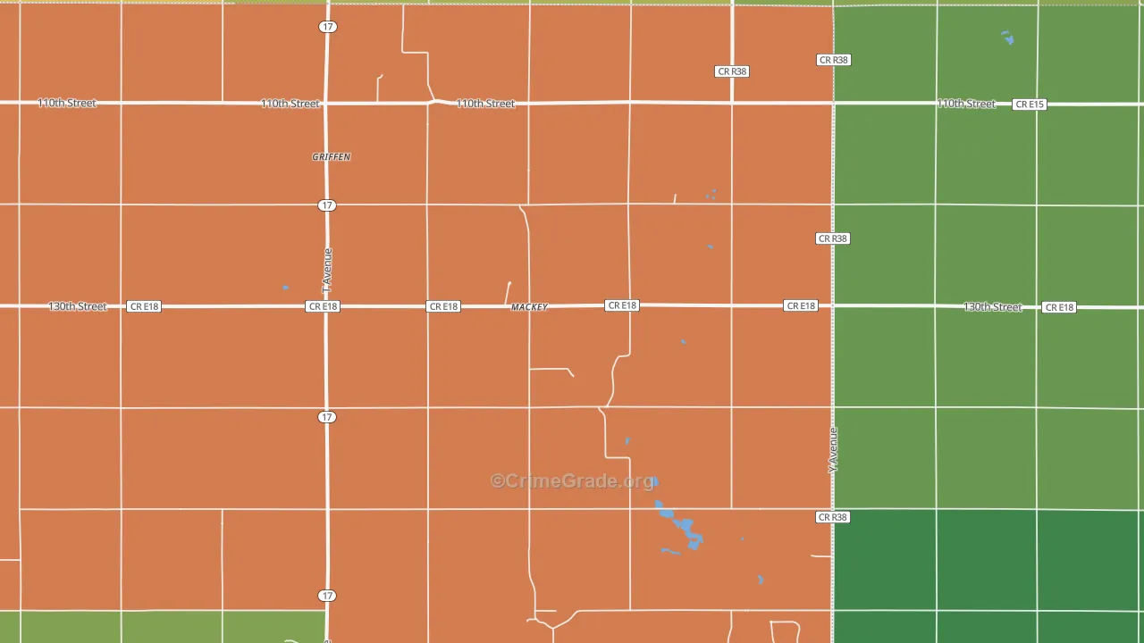 Mackey, IA Map of Drug-Related Crime Rates