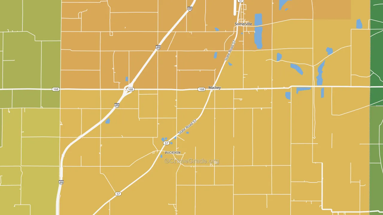 Mackey, IN Map of Drug-Related Crime Rates
