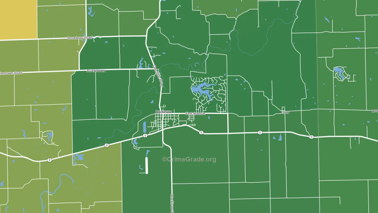 Mackinaw, IL Map of Drug-Related Crime Rates