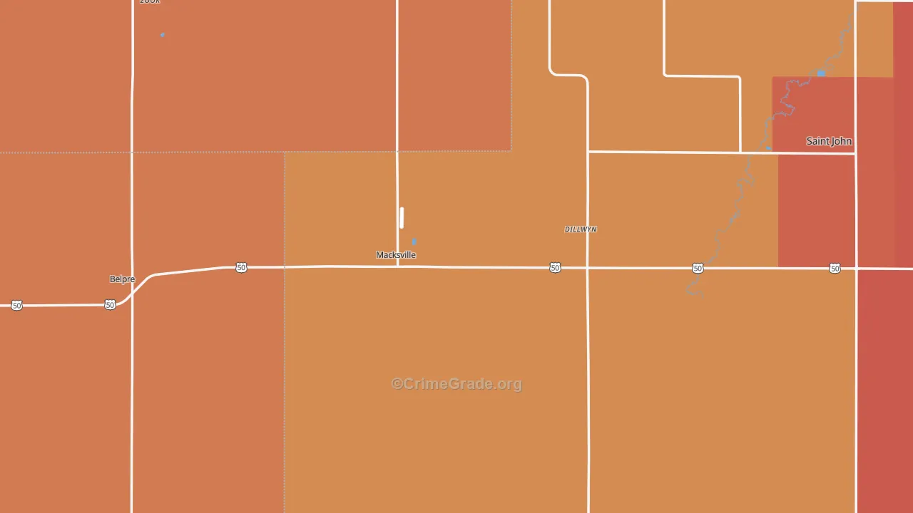 Macksville, KS Map of Drug-Related Crime Rates