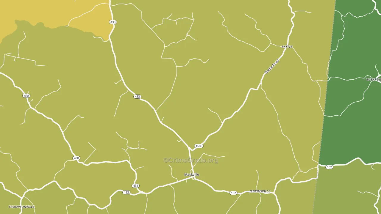 Mackville, KY Map of Drug-Related Crime Rates