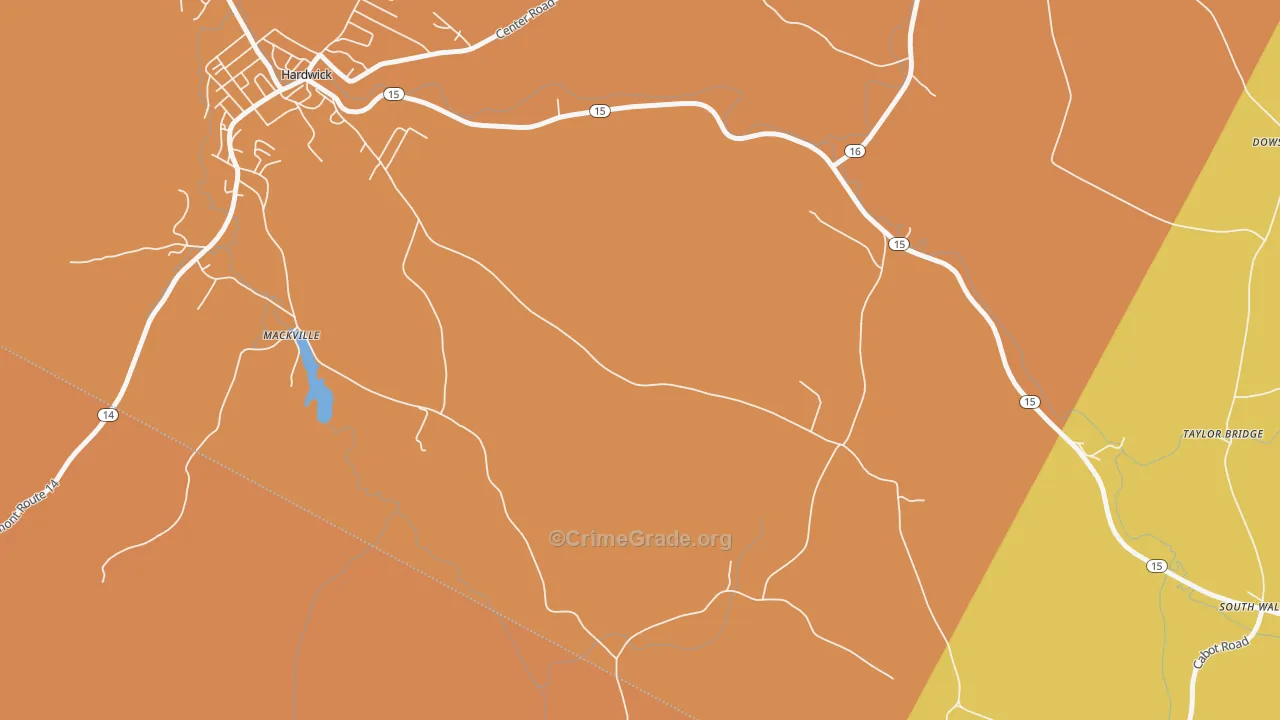 Mackville, VT Map of Drug-Related Crime Rates