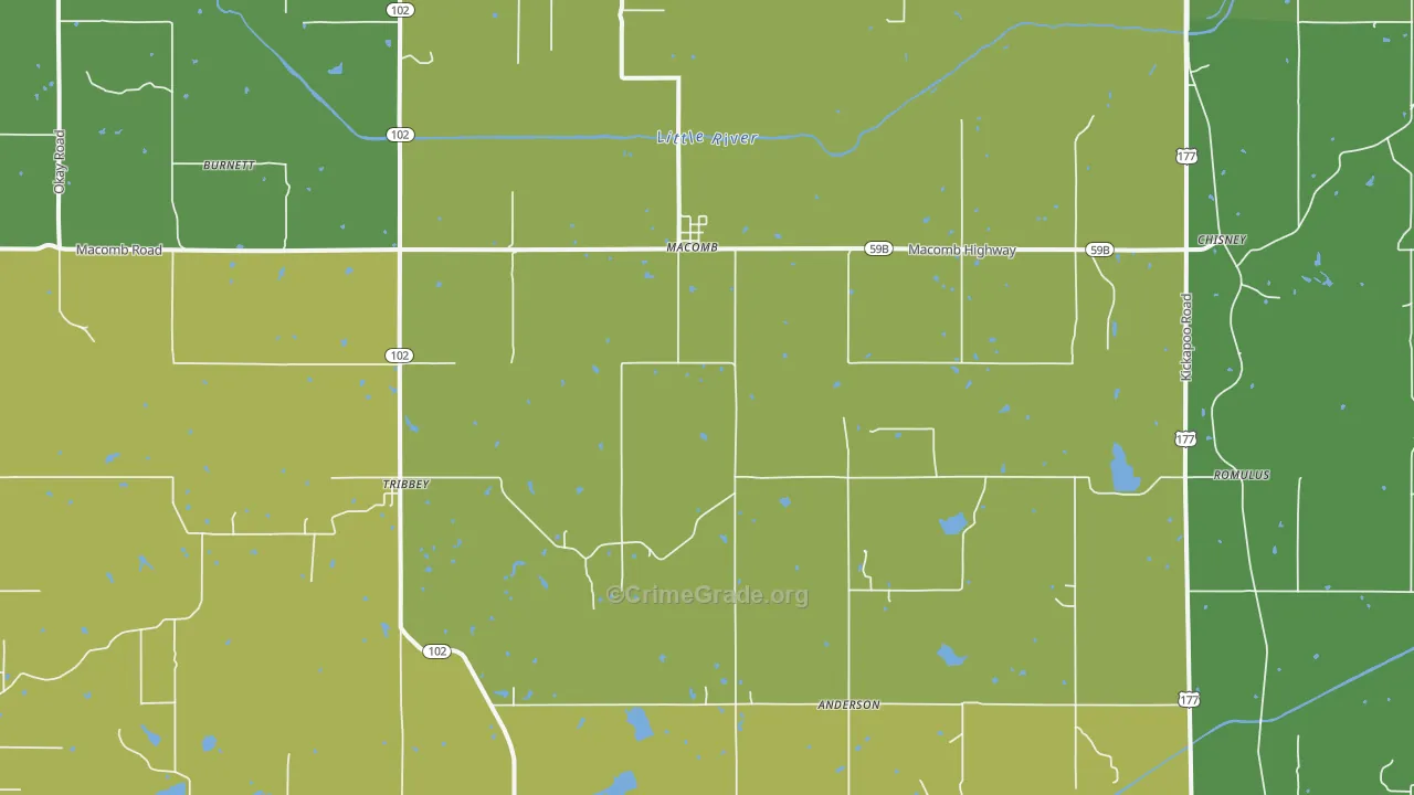 Macomb, OK Map of Drug-Related Crime Rates