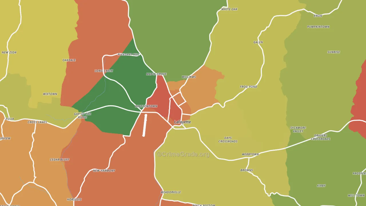 Macon County, TN Map of Drug-Related Crime Rates