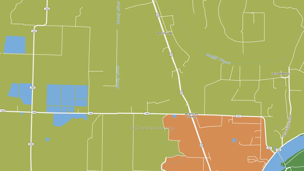 Macon Lake, AR Map of Drug-Related Crime Rates