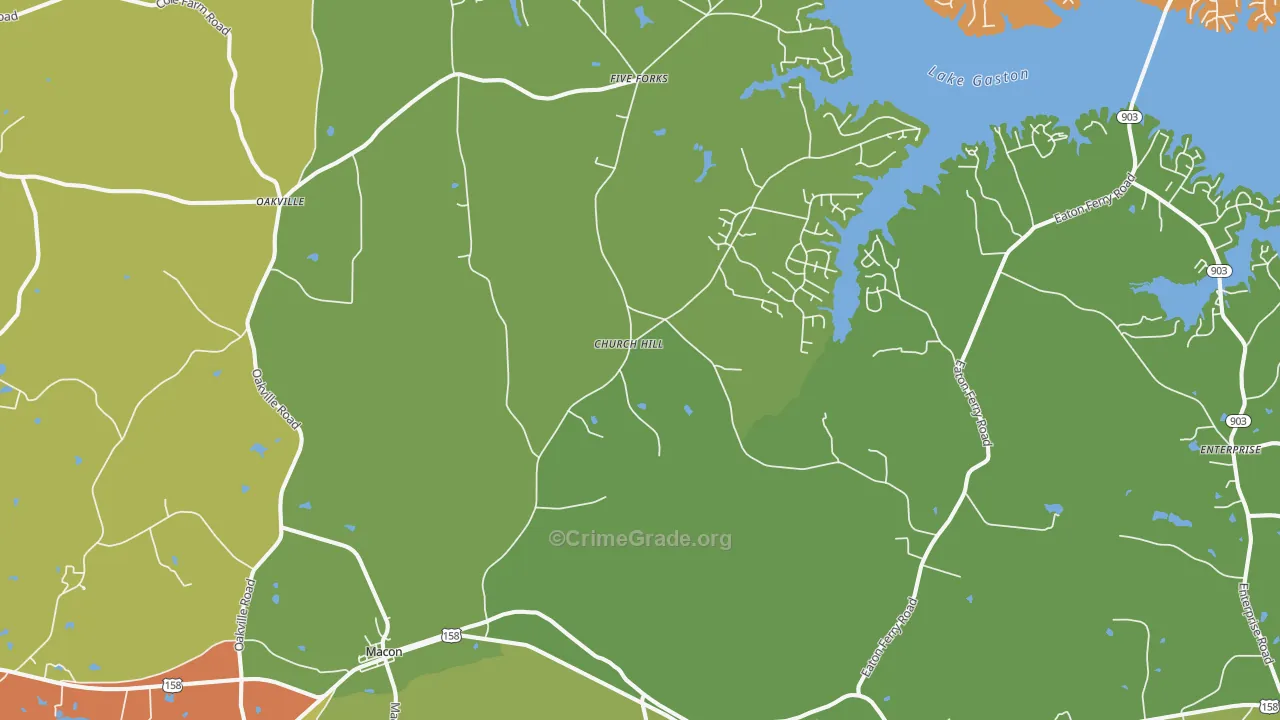Macon, NC Map of Drug-Related Crime Rates