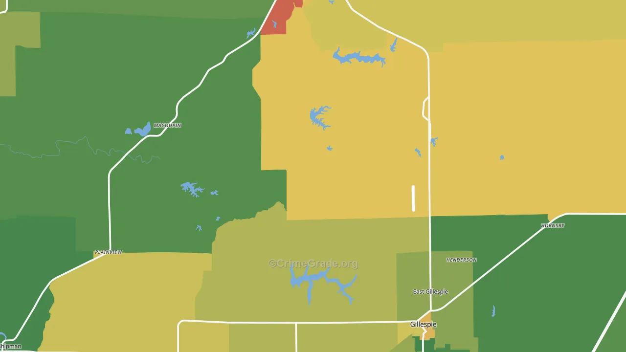 Macoupin County, IL Map of Drug-Related Crime Rates