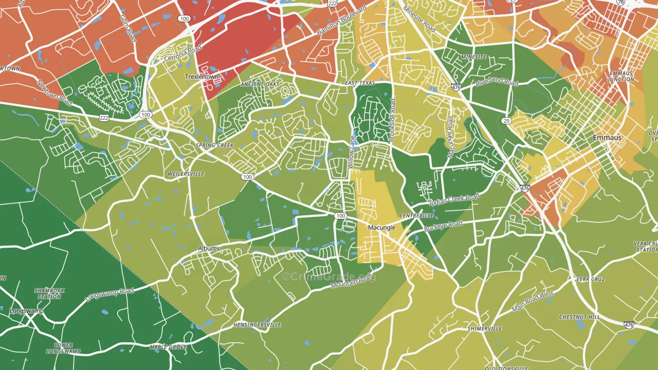 Macungie, PA Map of Drug-Related Crime Rates