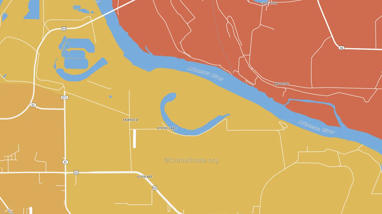 Madding, AR Map of Drug-Related Crime Rates