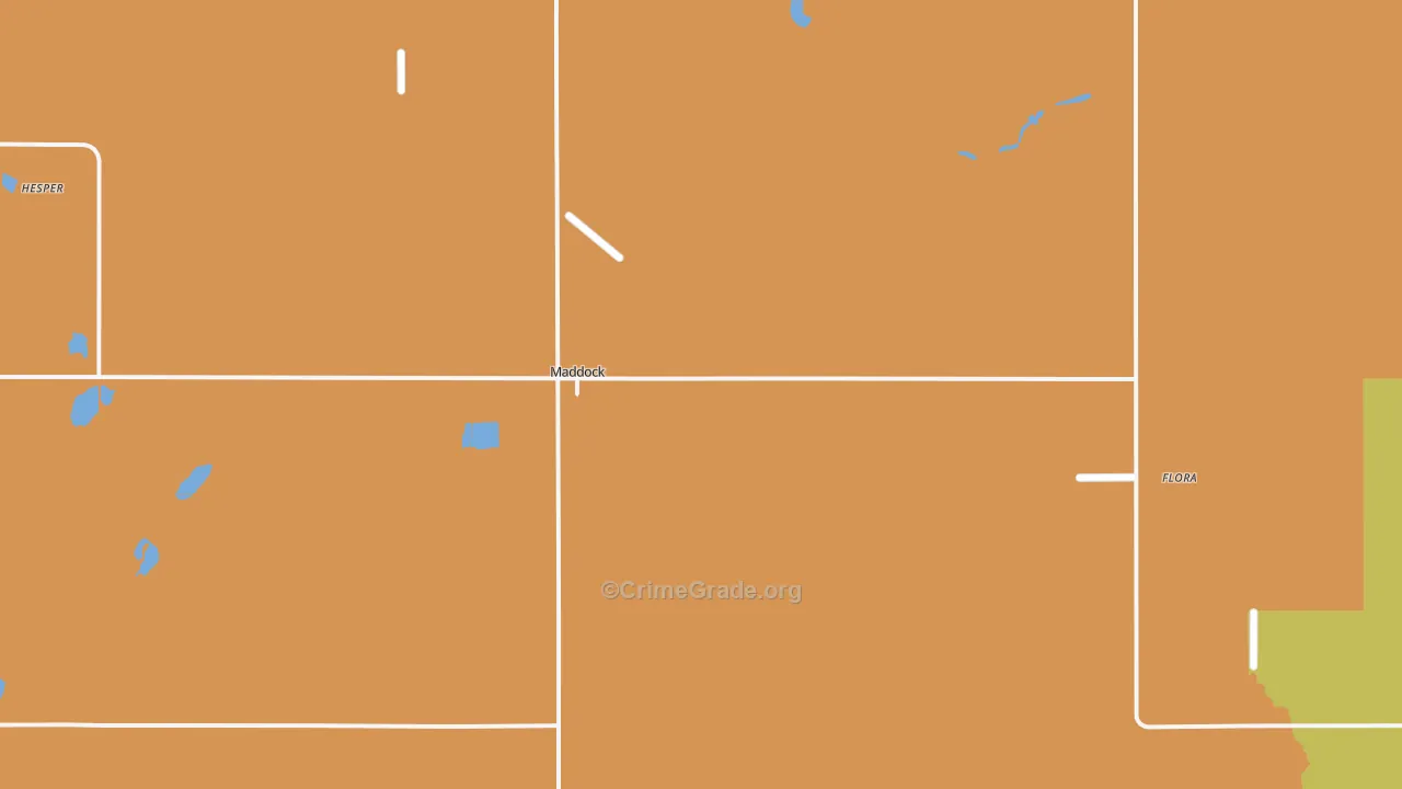 Maddock, ND Map of Drug-Related Crime Rates