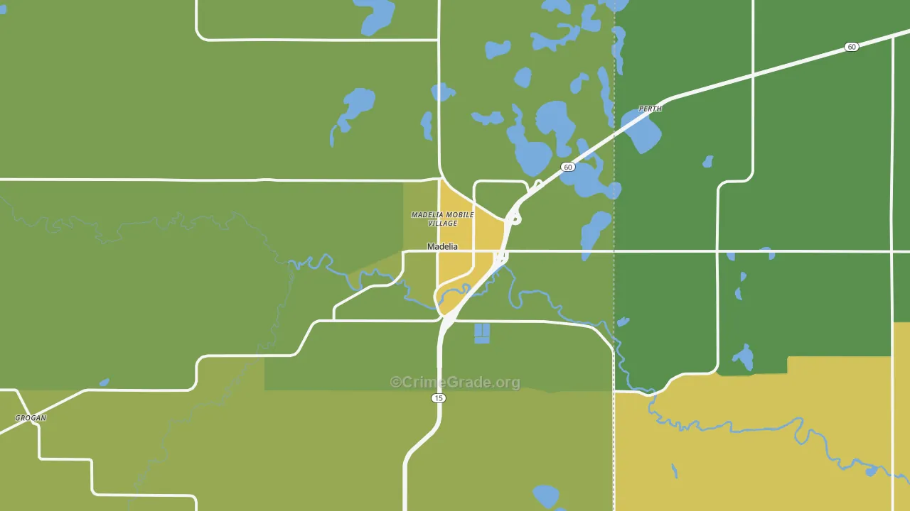 Madelia, MN Map of Drug-Related Crime Rates
