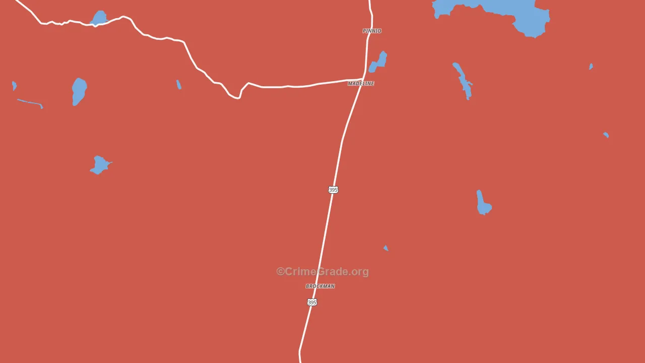 Madeline, CA Map of Drug-Related Crime Rates