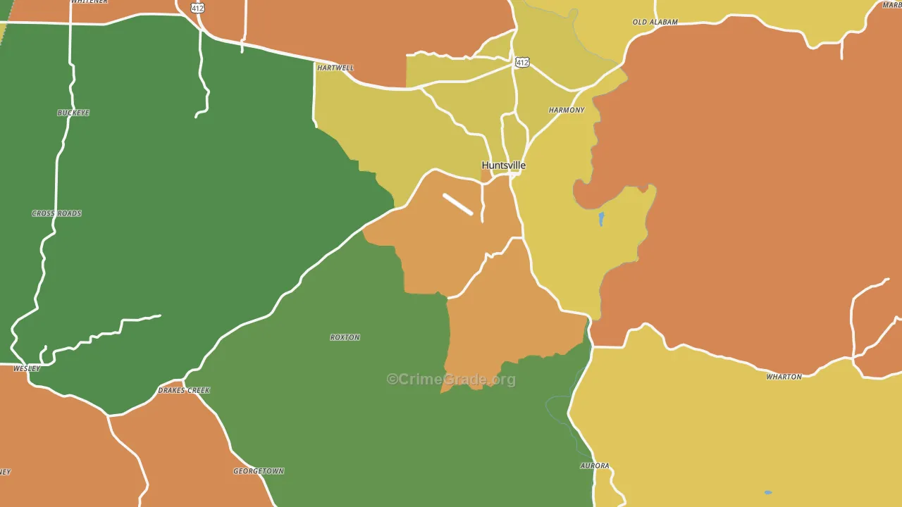 Madison County, AR Map of Drug-Related Crime Rates