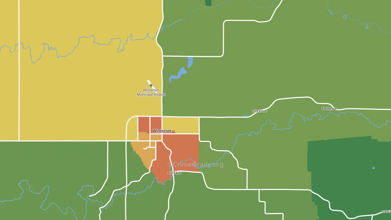 Madison County, IA Map of Drug-Related Crime Rates