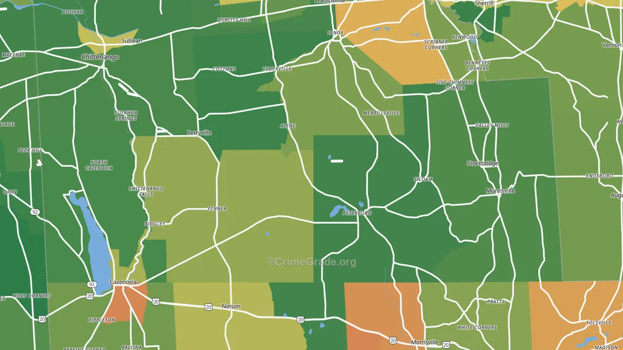 Madison County, NY Map of Drug-Related Crime Rates