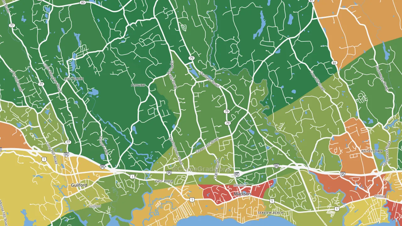 Madison, CT Map of Drug-Related Crime Rates