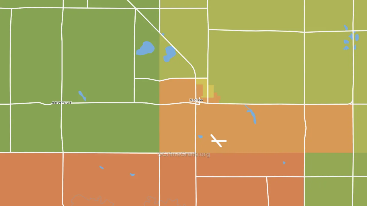 Madison, MN Map of Drug-Related Crime Rates