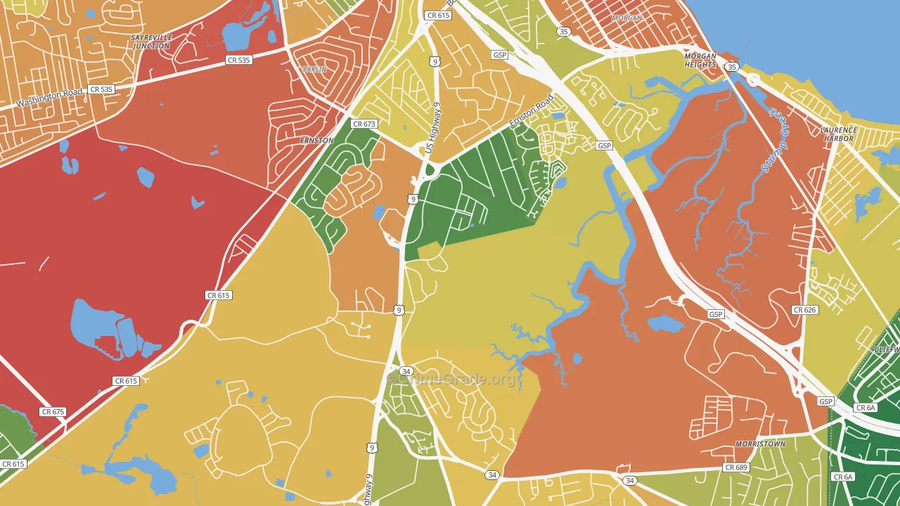 Madison Park, NJ Map of Drug-Related Crime Rates