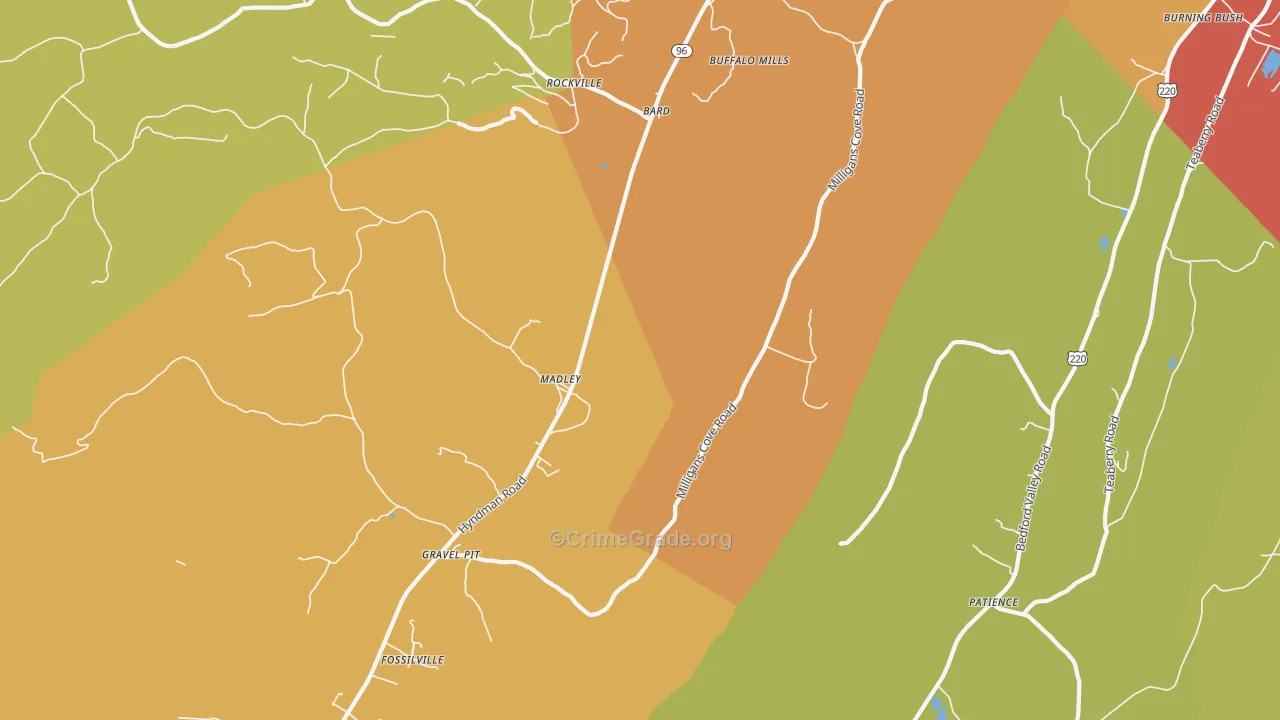 Madley, PA Map of Drug-Related Crime Rates