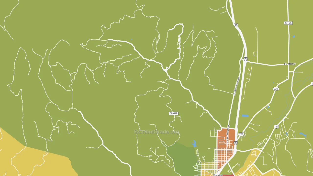 Madrid, CO Map of Drug-Related Crime Rates