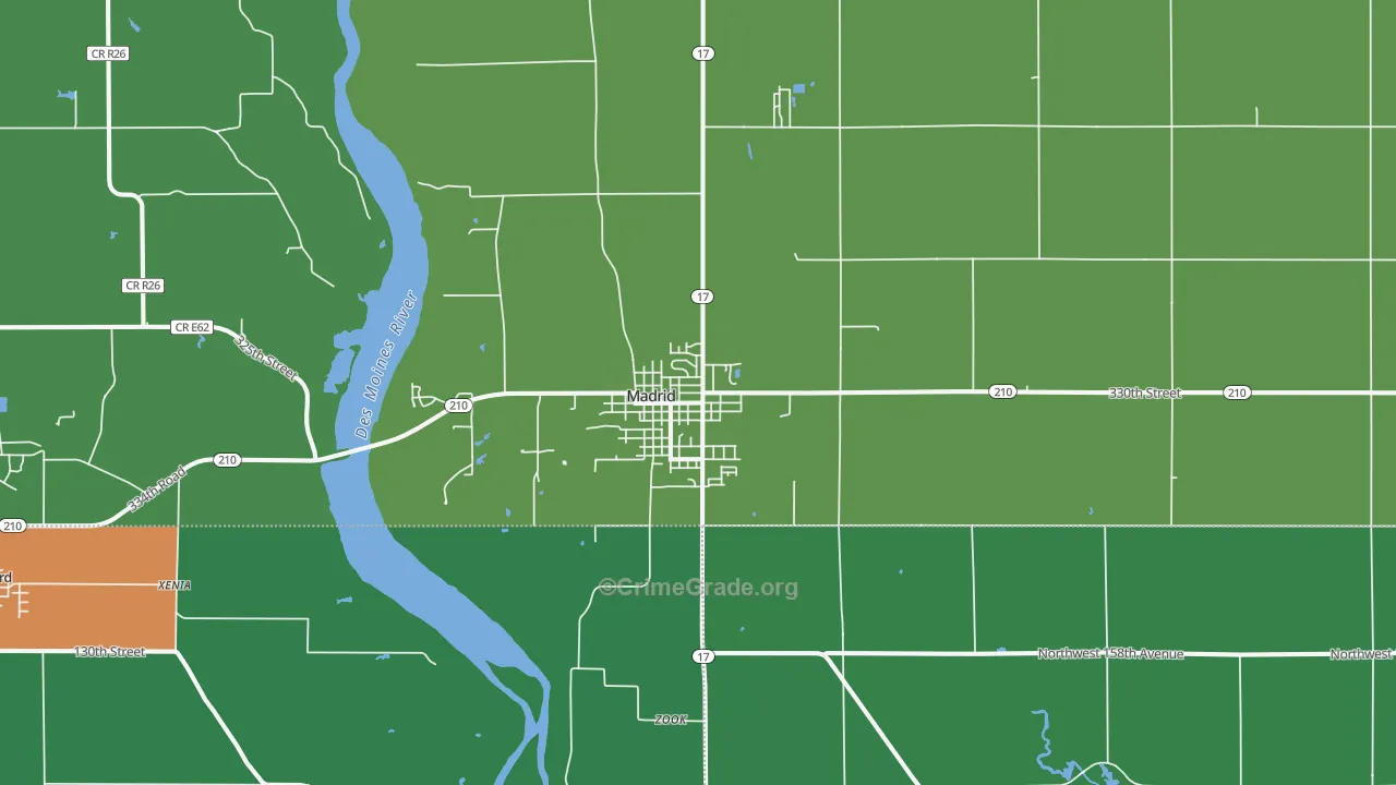 Madrid, IA Map of Drug-Related Crime Rates