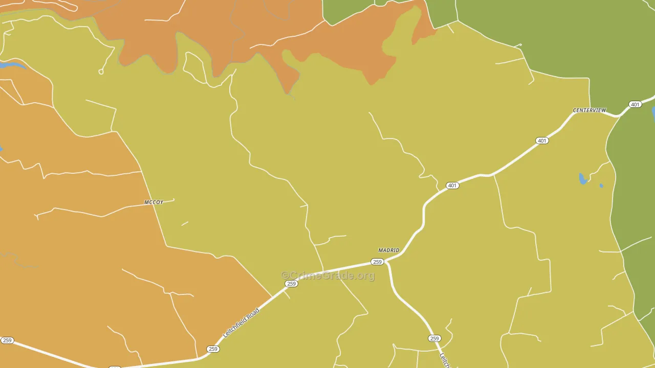 Madrid, KY Map of Drug-Related Crime Rates