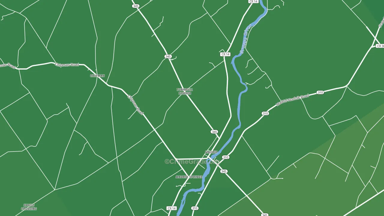 Madrid, NY Map of Drug-Related Crime Rates