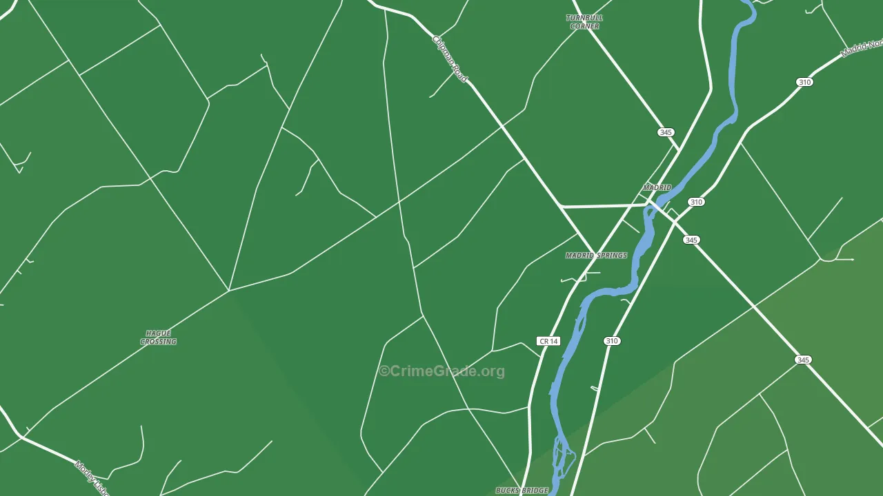 Madrid Springs, NY Map of Drug-Related Crime Rates