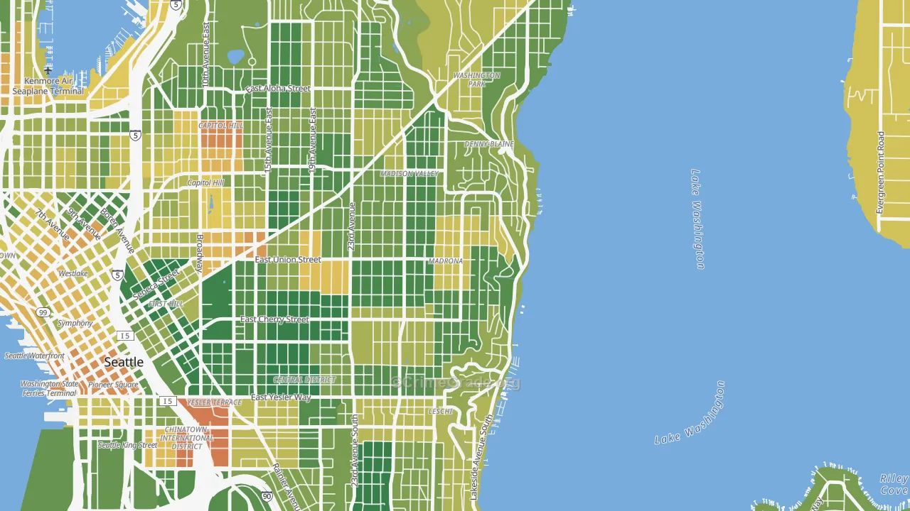 Madrona, Seattle, WA Map of Drug-Related Crime Rates