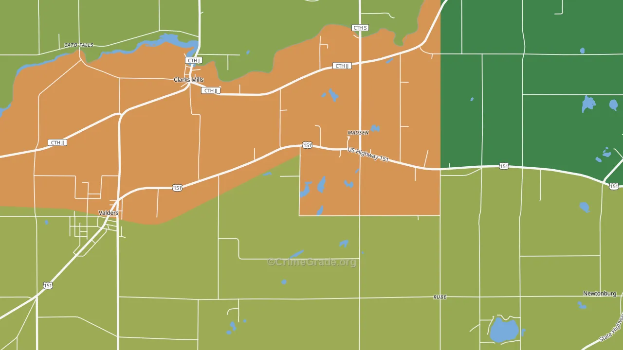 Madsen, WI Map of Drug-Related Crime Rates