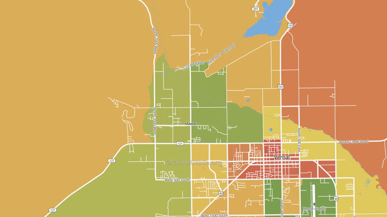 Maeser, UT Map of Drug-Related Crime Rates