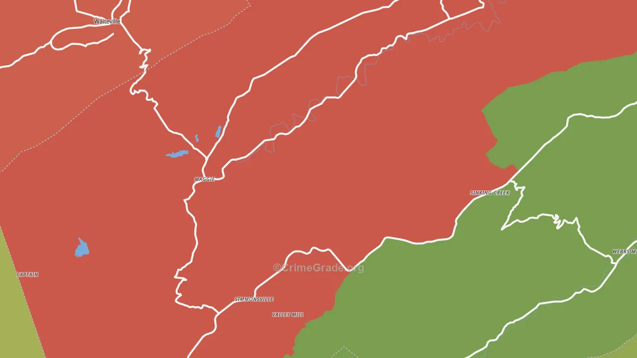 Maggie, VA Map of Drug-Related Crime Rates