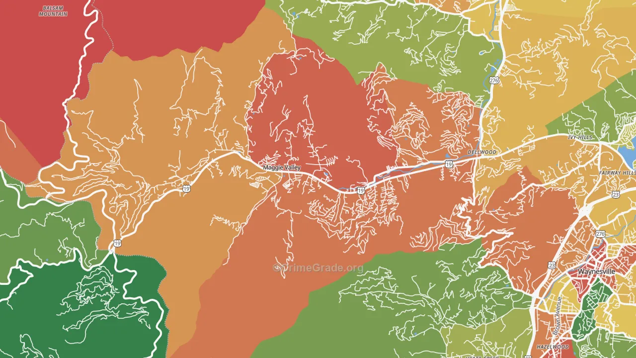 Maggie Valley, NC Map of Drug-Related Crime Rates