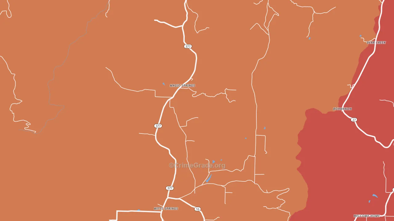 Magic Springs, AR Map of Drug-Related Crime Rates