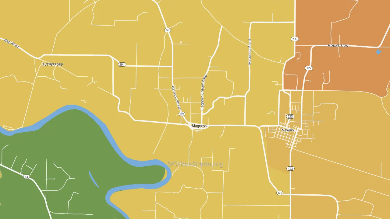 Magness, AR Map of Drug-Related Crime Rates