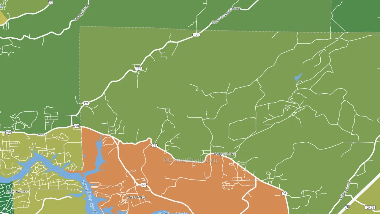 Magnet Cove, AR Map of Drug-Related Crime Rates