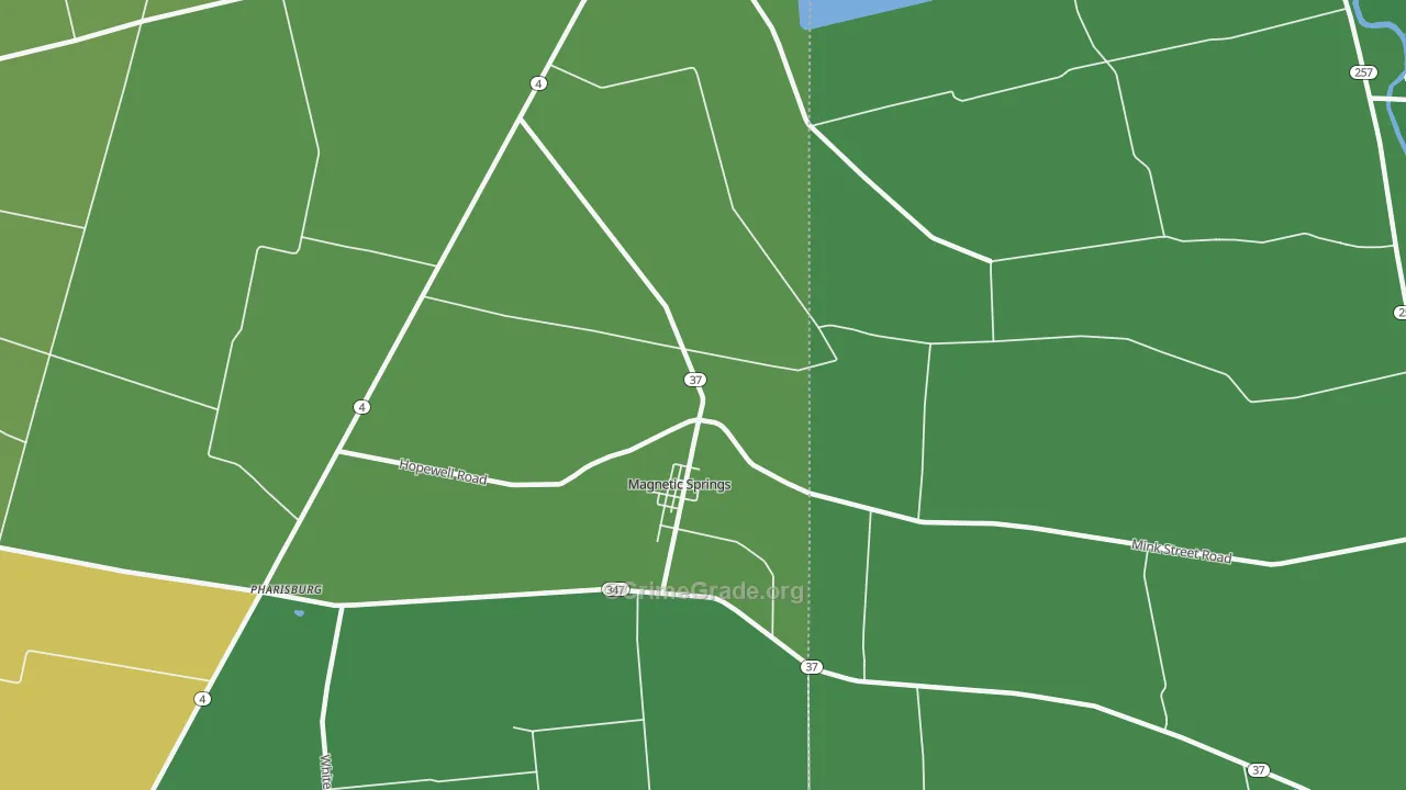 Magnetic Springs, OH Map of Drug-Related Crime Rates