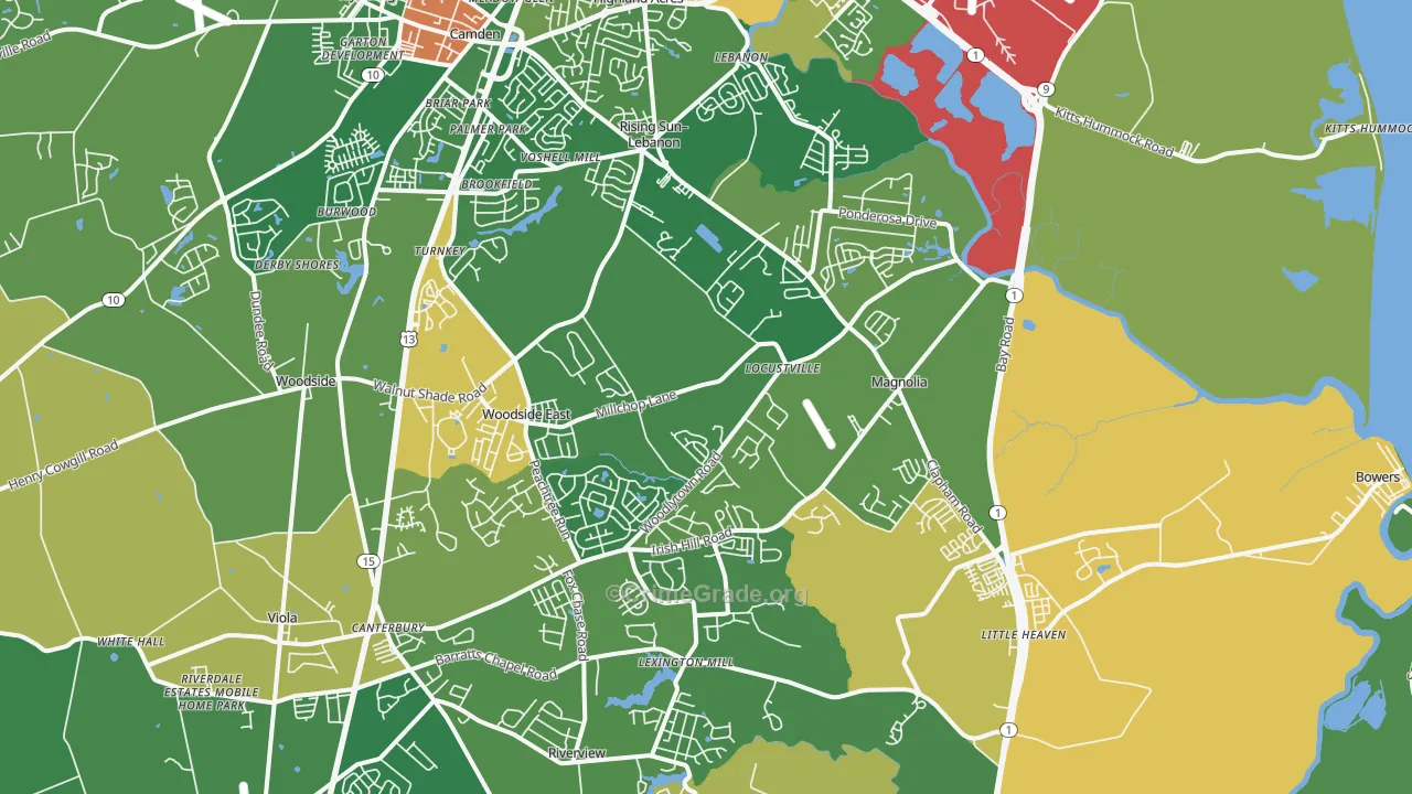 Magnolia, DE Map of Drug-Related Crime Rates