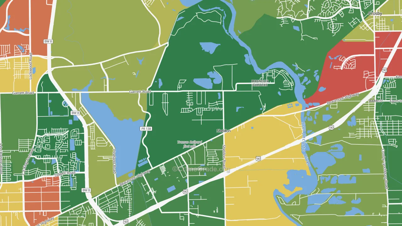Magnolia Gardens, TX Map of Drug-Related Crime Rates