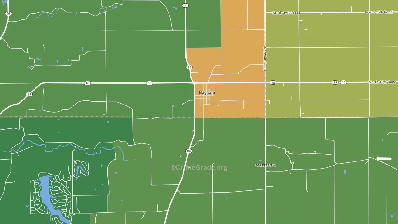 Magnolia, IL Map of Drug-Related Crime Rates