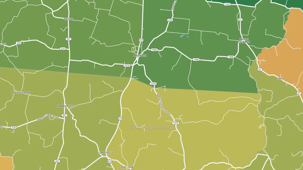 Magnolia, KY Map of Drug-Related Crime Rates