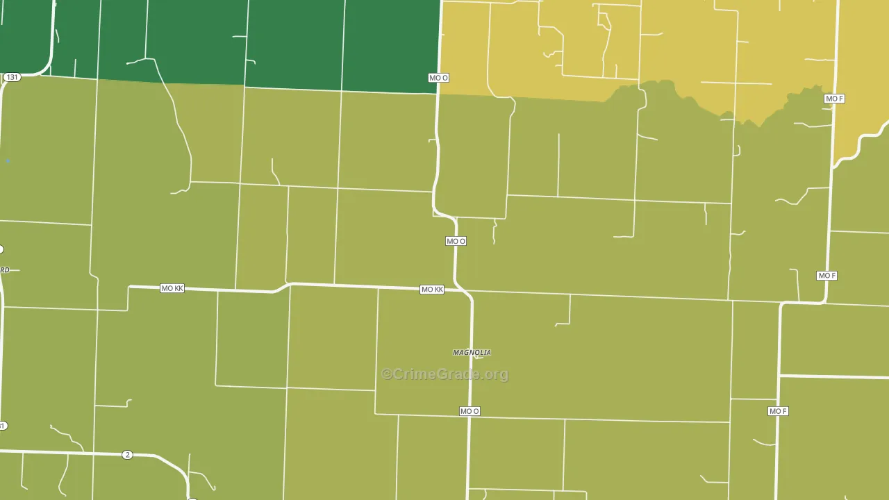 Magnolia, MO Map of Drug-Related Crime Rates