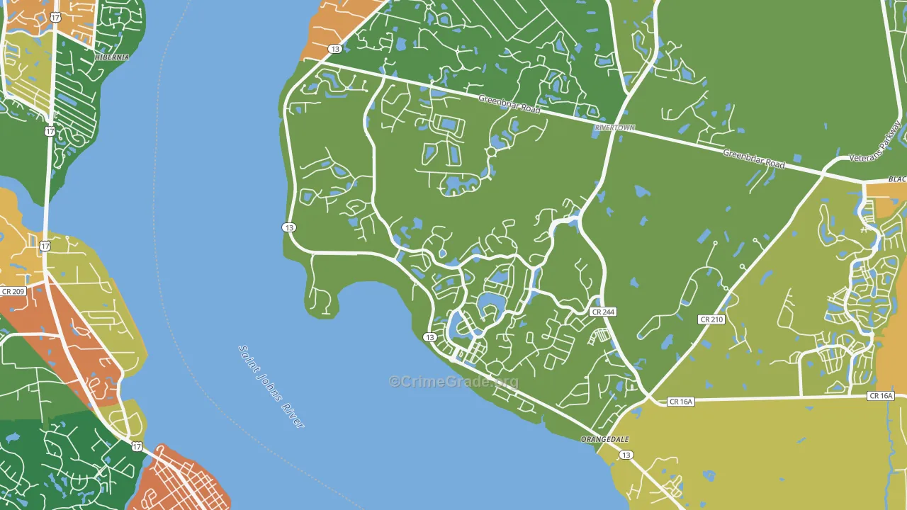 Magnolia Springs, FL Map of Drug-Related Crime Rates